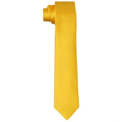 Abbildung von DonDon Krawatten für Herren handgefertigt Seiden Look 6 cm Krawatte Ocker gelb
