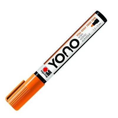 Abbildung von Marabu 12400103324 YONO Marker, Neon Orange 324, vielseitiger Acrylstift mit japanischer Rundspitze 1,5 3 mm, wasserbasiert, lichtecht und wasserfest, für nahezu alle Untergründe