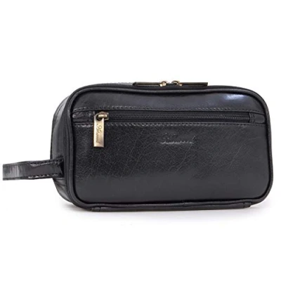 Abbildung von ASHWOOD Leder Wäschetasche/Rasierentasche Chelsea Schwarz