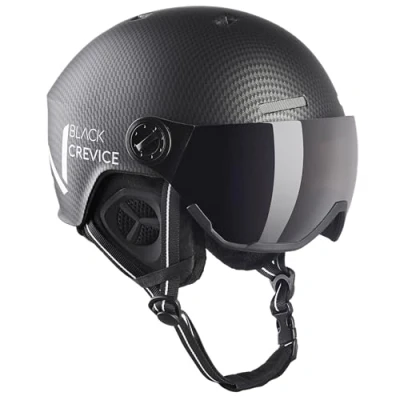 Abbildung von Black Crevice Skihelm KAPRUN mit Visier, schwarz Carbon matt/weiß, M/L (58 61)…