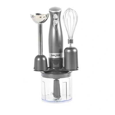 Abbildung von Salter Cosmos 3 in 1 Stabmixer Mixer, Schneebesen &amp; Zerkleinerer, Edelstahlklingen, 500 ml Schüssel, 2 Geschwindigkeiten, für Gemüse, 350W