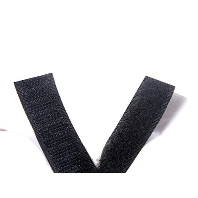Abbildung von TUKA 25m x 50mm Klettband selbstklebend (25 meter Flauschband &amp; Hakenband), breit Klebender Klettverschluss, Langfristig Extra Stark Haftkraft Flausch Haken, Schwarz TKB5031 black
