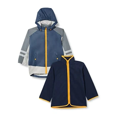 Abbildung von Playshoes Unisex Kinder Wasserdichte Funktions jacke 3 In 1 Regenmantel Regenjacke Regenbekleidung, Marine, 128 EU