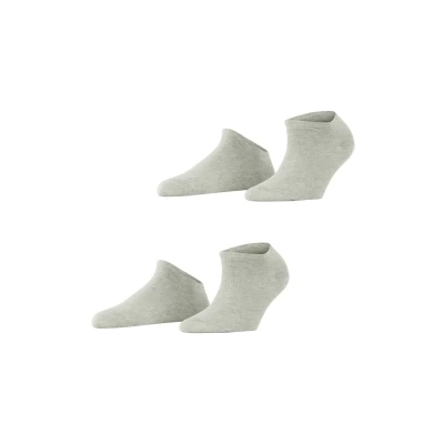 Abbildung von ESPRIT Damen Sneakersocken Uni 2 Pack W SN Baumwolle kurz einfarbig Paar, Grau (Grey/Red 3821), 39 42