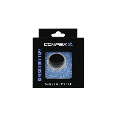 Abbildung von COMPEX Kinesiologie Tape, elastisch, für Erwachsene, Unisex, Blau, Einheitsgröße
