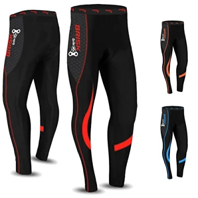 Abbildung von Brisk Bike Fahrradhose lang Herren gepolstert (Red/Black, M)