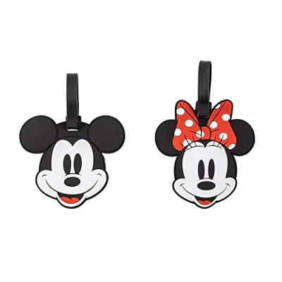 Abbildung von Disney Mickey und Minnie Mouse Gepäckanhänger Set, Rot Schwarz, 2 teilig