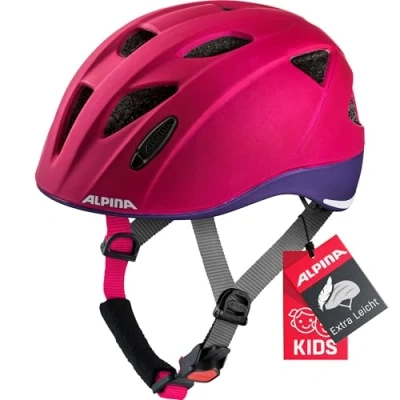 Abbildung von ALPINA XIMO L.E. Leichter, Sicherer &amp; Bruchfester Fahrradhelm Mit Optionalen LED Licht Für Kinder, deeprose violet matt, 45 49 cm