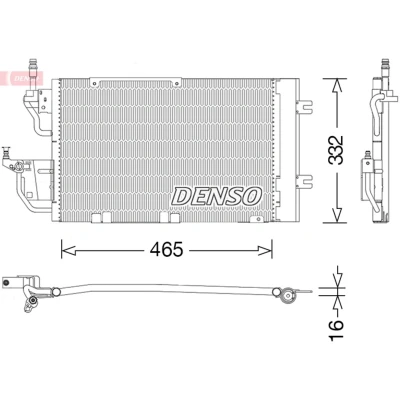 Abbildung von DENSO DCN20037 Klimakondensator mit Trockner R 134a OPEL: Zafira B, Astra H Caravan, GTC
