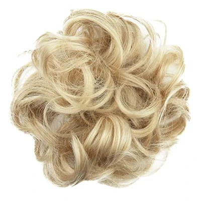Abbildung von CAISHA Haarteil Haargummi Hochsteckfrisuren Brautfrisuren Voluminös Gelockt Unordentlich Dutt Kunstfaser DM15cm Blond Mix G28A