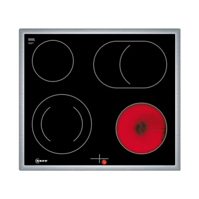 Abbildung von NEFF M16SRF0L0 Elektrokochfeld N50, herdgesteuertes Glaskeramik Kochfeld 60 cm breit, Bräterzone, Zweikreis Kochzone, Restwärmeanzeige, aufliegend, Schwarz