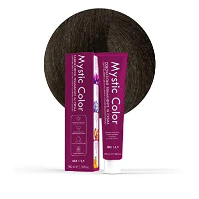 Abbildung von Mystic Color Permanente Cremefärbung mit Arganöl und Calendula Langanhaltendes Haarfarbe Farbe Cool Brown 4.11 100ml