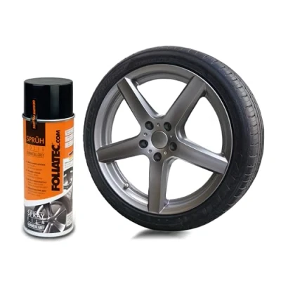 Abbildung von Foliatec Sprühfolie Auto Felgenfolie Sprüh Lack Spraydose Abziehbar, Gute Deckkraft, Gunmetal Grey Metallic Matt, 1x 400 ml