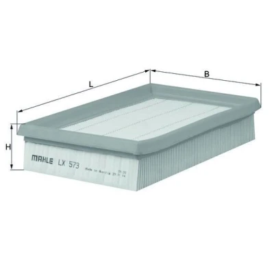 Abbildung von MAHLE ORIGINAL LX 573 Luftfilter 42,1 132 205,0 Filtereinsatz CHRYSLER: VOYAGER 2, LeBaron III Convertible