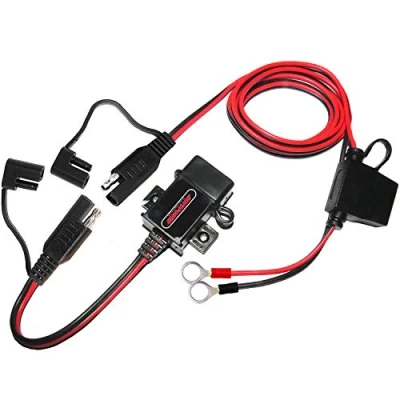 Abbildung von MOTOPOWER MP0609AA UK 3.1Amp Wasserdicht Motorrad USB Ladegerät Kit Telefon Tablet GPS für Motorrad, Fahrrad, ATV