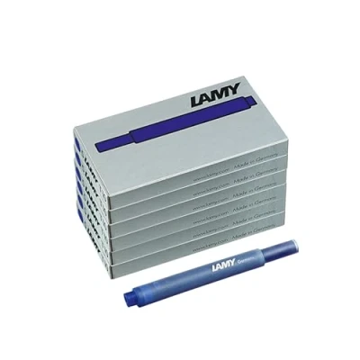 Abbildung von Lamy T10 6er Set Tintenpatronen mit großem Tintenvorrat geeignet für alle Patronenfüllhaltermodelle Inhalt 1,25ml je Patrone 5 Stück pro Päckchen Tintenfarbe blau