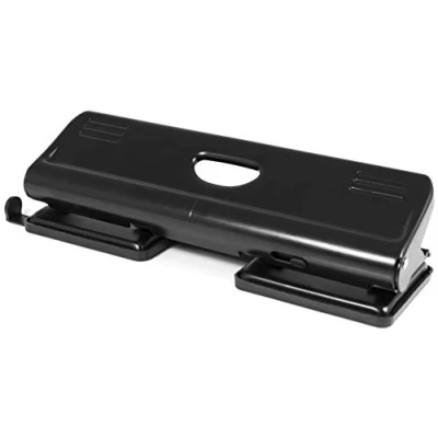 Abbildung von Pavo 8040285 Premium 4 fach Locher mit Anschlagschiene für 22 Blatt, schwarz