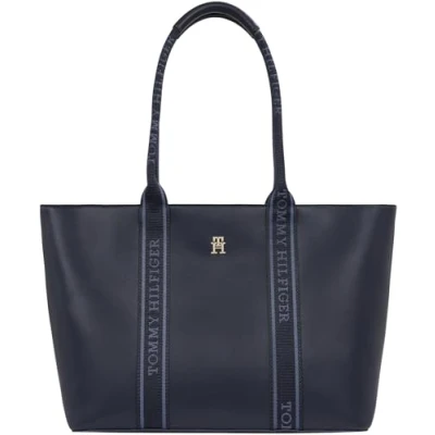 Abbildung von Tommy Hilfiger Logotape TOTE Handtasche, Damen, Größe: One Size, Blue