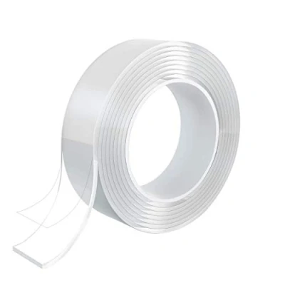Abbildung von smart by Leviatan D.RECT Doppelseitiges Klebeband Extra Stark Nano Tape 3m, 3cm Transparent Entfernbares Wiederverwendbares Klebestreifen Mehrfach Verwendbare Double Sided