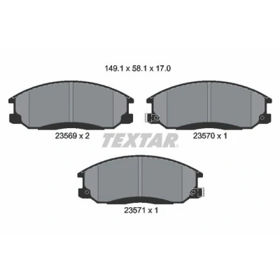 Abbildung von TEXTAR 2356901 Bremsbelagsatz mit akustischer Verschleißwarnung Zubehör SSANGYONG: Rexton / 2, W, Actyon Sports I Pickup