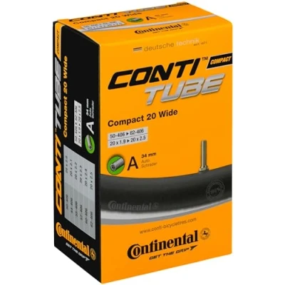 Abbildung von Continental Luftschlauch Fahrrad Compact 20 Wide Fahrradschlauch, Schwarz, 50/62 406