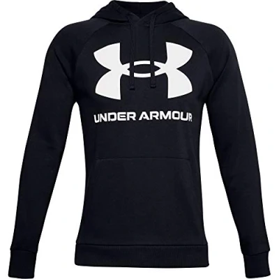 Abbildung von Under Armour Rival Big Logo Hoody Herren Schwarz, Weiß, Größe S