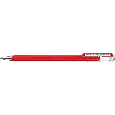 Abbildung von Pentel K110 VBX Mattehop Gel Tintenroller mit hochdeckender Tinte in mattem Finish, Modell Kappe, 1 VE=12 Stück, rot