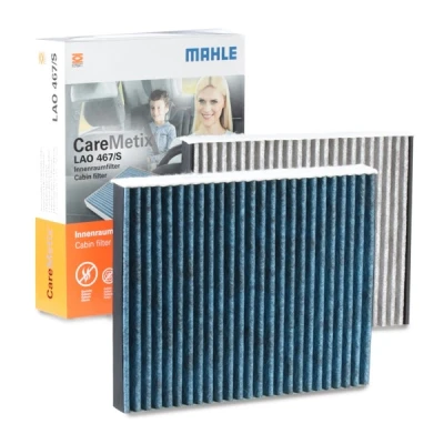 Abbildung von MAHLE ORIGINAL LAO 467/S Innenraumfilter Aktivkohlefilter, mit antiallergischer Wirkung, antibakterieller Wirkung 247,0 206 30,0 CareMetix