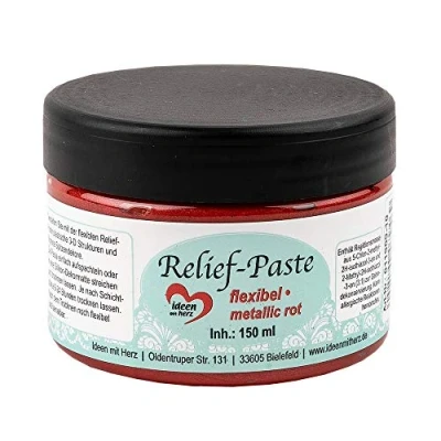 Abbildung von Ideen mit Herz Relief Paste flexibel 150ml (metallic rot)