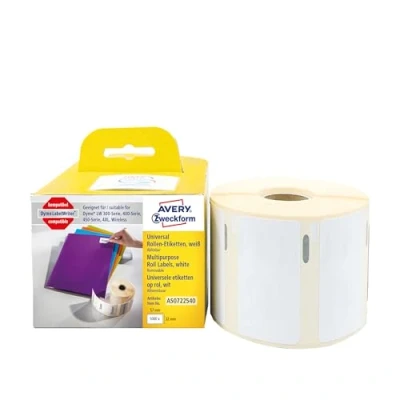 Abbildung von AVERY Zweckform AS0722540 Dymo LabelWriter Etiketten kompatibel zu S0722540 (57x32mm, 1 Rolle1.000 ablösbare Aufkleber, selbstklebend, für LW Etikettendrucker/Beschriftungsgerät/Etikettenband)