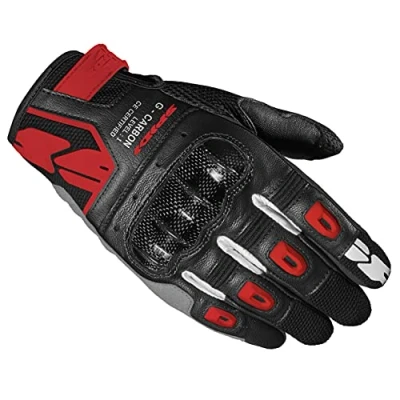 Abbildung von SPIDI, G Carbon, Motorradhandschuhe, mit Resistiver Touchscreen Funktion und Schutzpolsterung, Abriebfeste Atmungsaktive Motorradhandschuhe aus Leder