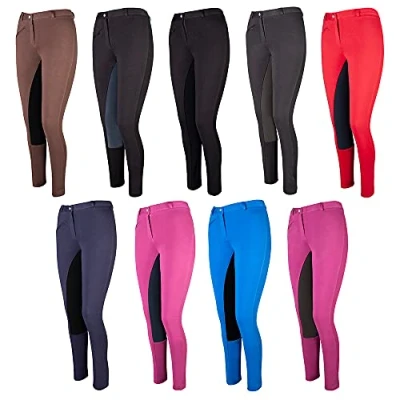 Abbildung von Pfiff 101197 Damen Reithose Vollbesatz Vollbesatzreithose Schwarz / Braun, 46