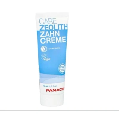Abbildung von Panaceo Care Zeolith Zahncreme 75ml Natürliche Zahnpflege mit Bio Minzöl &amp; Aloe Vera, Zahnpasta ohne Titandioxid Fluorid, frischer Atem garantiert vorbeugend gegen Karies, 100% Vegan