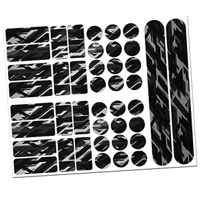 Abbildung von Finest Folia 34 Teiliges Fahrrad Rahmen Schutzfolie Folie Aufkleber Schutz MTB BMX Kette Lackschutzfolie R159 R160 (18 Future Silber Metallic)