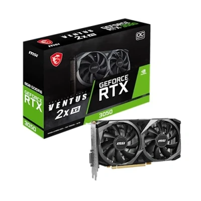 Abbildung von MSI GeForce RTX 3050 Ventus 2X XS 8G OC 8GB GDDR6 Speicher, 128 bit, 14 Gbps