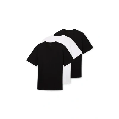 Abbildung von TOM TAILOR Herren Basic T Shirt aus Baumwolle im Tripple Pack,29999 Black, L