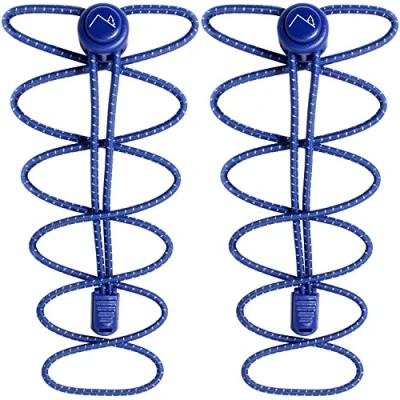 Abbildung von CampTeck U6601 Schnürsenkel mit Schnellverschluss, Elastische Schnellschnürsystem Blau 1 Paar