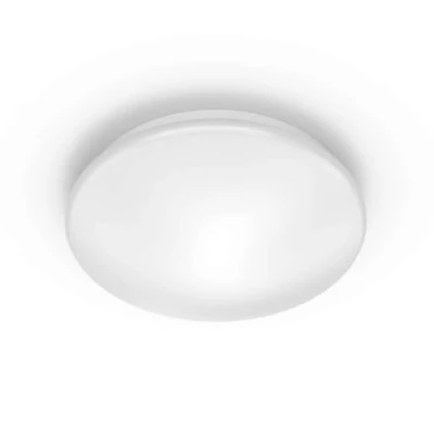Abbildung von Philips LED Moire Deckenleuchte (20 W), Wand und mit kaltweißem Licht, energiesparende Raumbeleuchtung EyeComfort, weiß
