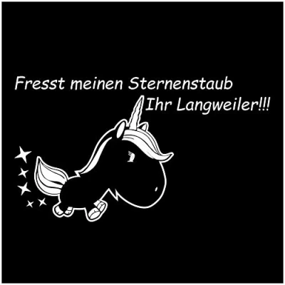 Abbildung von Finest Folia Einhorn Sternenstaub Aufkleber 13x11 cm Fun Sticker Auto Dekor Unicorn Tankdeckel Autoaufkleber (K074 Weiß Glanz)