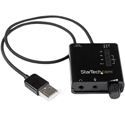 Abbildung von StarTech.com USB Audio Adapter Externe Soundkarte mit SPDIF Digital 2x 3,5mm Klinke auf Konverter Schwarz