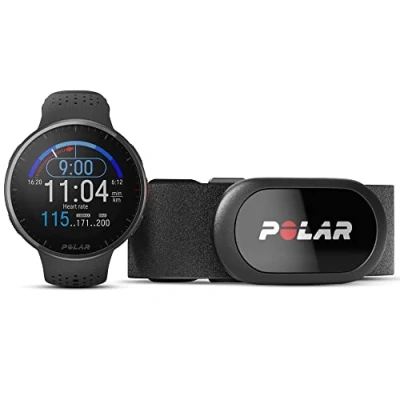 Abbildung von Polar Pacer Pro &amp; H10 Moderne GPS Sportuhr Herzfrequenzsensor, Pulsuhr, Smartwatch für Männer und Frauen, Laufuhr Training, Schlafüberwachung Activity Tracker, Grey/Black