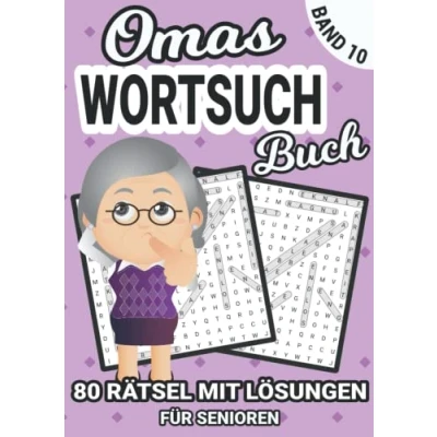 Abbildung von Omas Wortsuchrätsel Band 10: Rätselbuch in großer Schrift Gedächtnistraining für Erwachsene, Rentner und Senioren im Großdruck Größe ca. DIN A4 (Oma&#039;s Bücher)