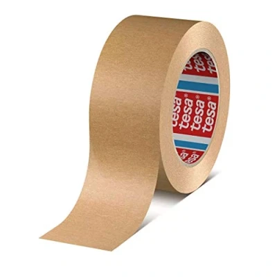 Abbildung von tesa 4713, Papierklebeband, Papier Packband, Verpackungsklebeband, 50mm x 50m (50mm braun, 1 Rolle)