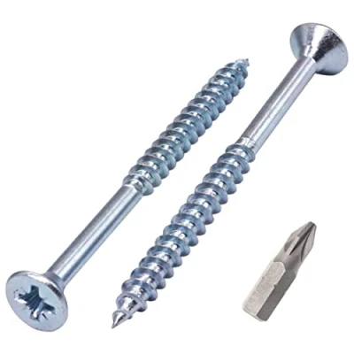 Abbildung von SKIR&#039;CO (30 Stück) verzinkter Stahl 5,0 x 65 mm Silber Holzschrauben Spanplattenschrauben Teilgewinde Pozidriv Senkkopf