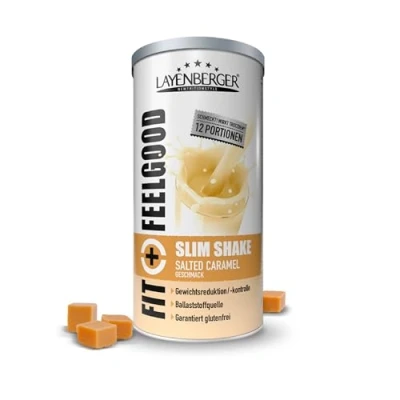 Abbildung von Layenberger Fit+Feelgood Slim Shake Powder, Mahlzeitersatz für 12 Portionen mit je 213 kcal (1x 396 g) Salted Caramel