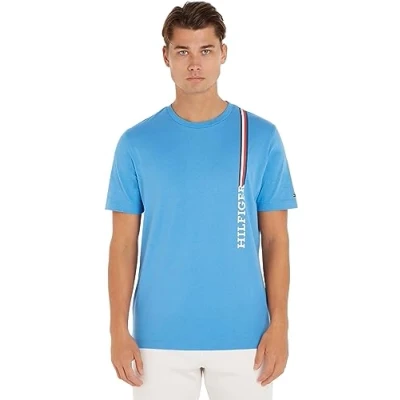 Abbildung von Tommy Hilfiger Herren T Shirt Kurzarm Rundhalsausschnitt, Blau (Iconic Blue), S