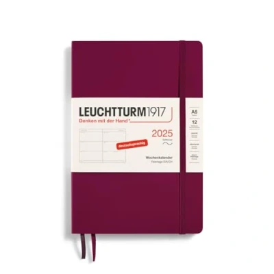 Abbildung von LEUCHTTURM1917 370565 Wochenkalender 2025, Medium A5 Softcover 12 Monats Planer, 80 g, liniert Port Red