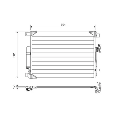 Abbildung von VALEO 822605 Klimakondensator mit Trockner Aluminium 501 NISSAN: Navara Platform / Chassis