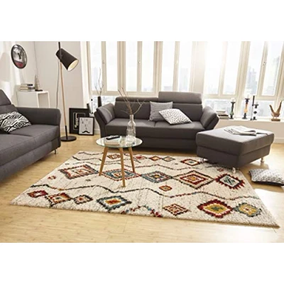 Abbildung von HANSE Home Hochflor Teppich »Geometric«, rechteckig, 30 mm Höhe, Shaggy, Flokati, Boho Design, Weich, Flauschig, Geometrisches Muster