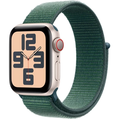 Abbildung von Apple Watch SE 2024 4G 40mm Gold (Grünes Nylon Armband)